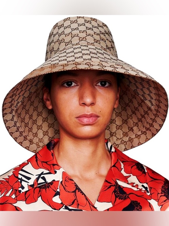 Brim Accessories - Monogram Beige Canvas Jacquard Bucket Hat Tan Large Wide Brim Sun cover Golden